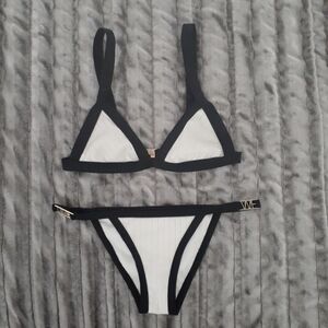 Black and White Bikini Set